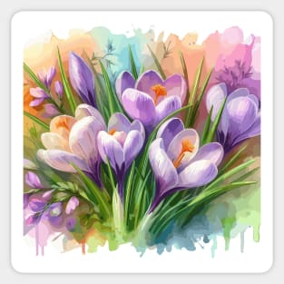 Purple  Crocus Flower Sticker